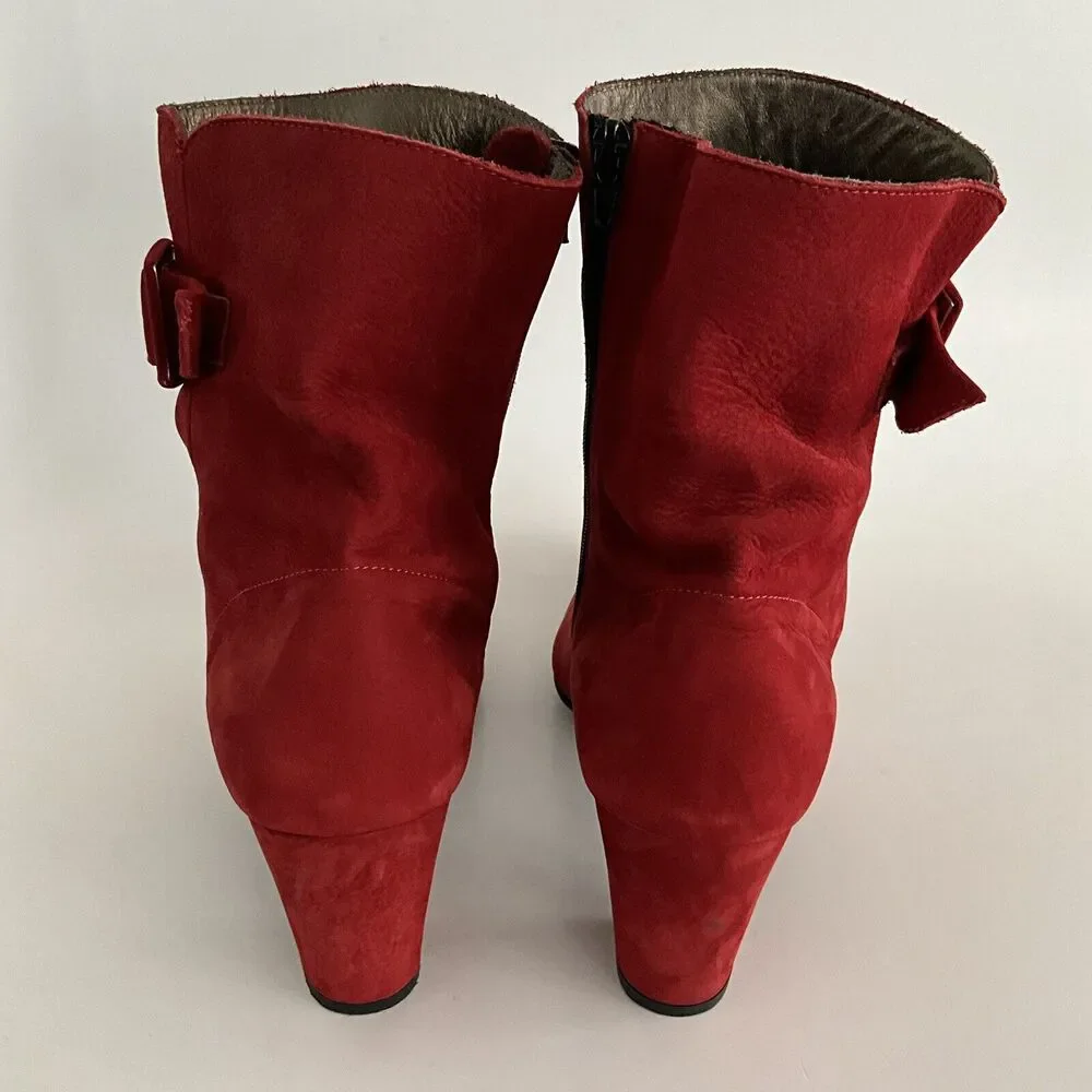 Arche LN  Suede Ankle Comfort Boots Red 42